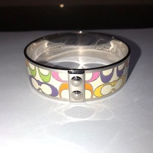 COACH Signature Bangle Multi-Color Enamel Bracelet